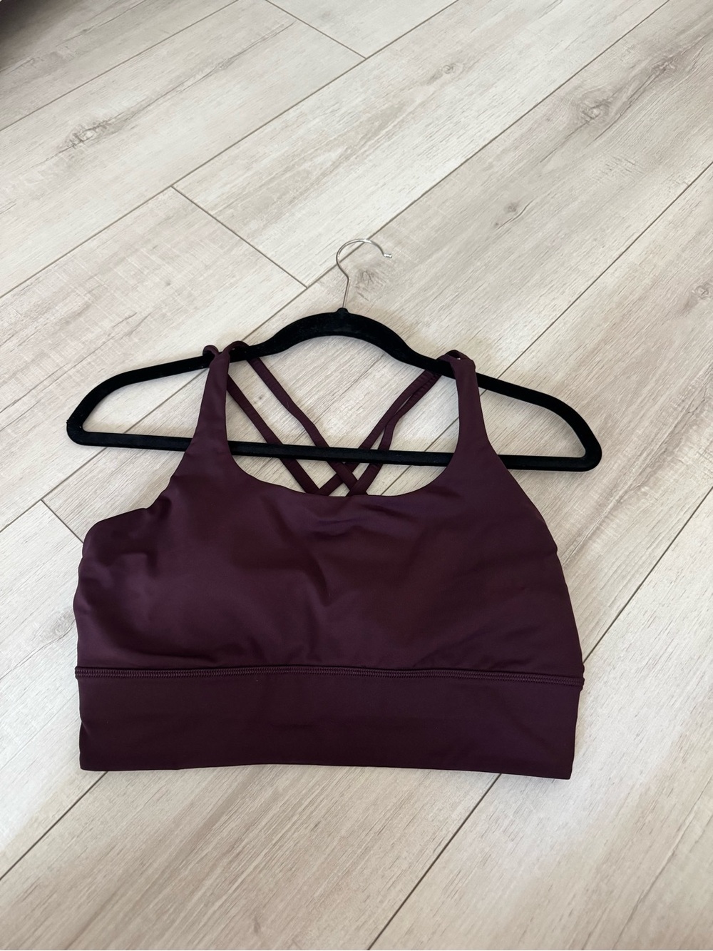Women’s Strappy Sports Bralette - Deep Plum- energy longline